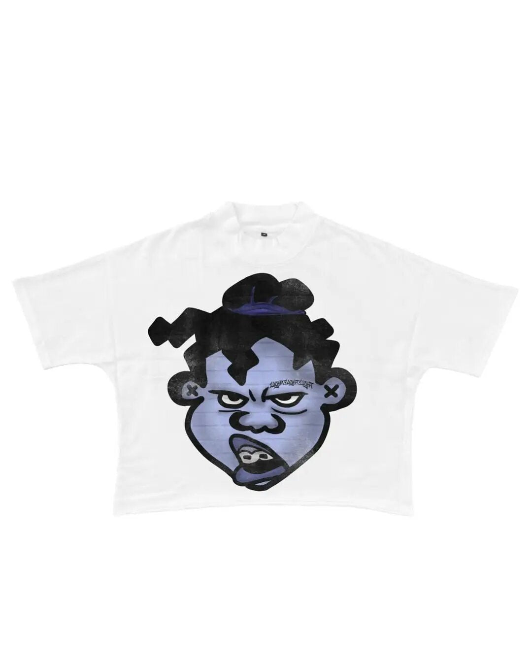 Madhand Style Y2K Schwarzes Cartoon Grafik Unisex Oversized Streetwear Baumwoll T-Shirt