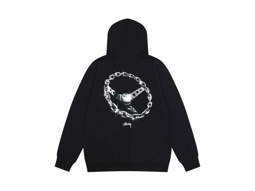 Stussy Zip Up Hoodie Multi Graphic Letter Print Streetwear Jacket