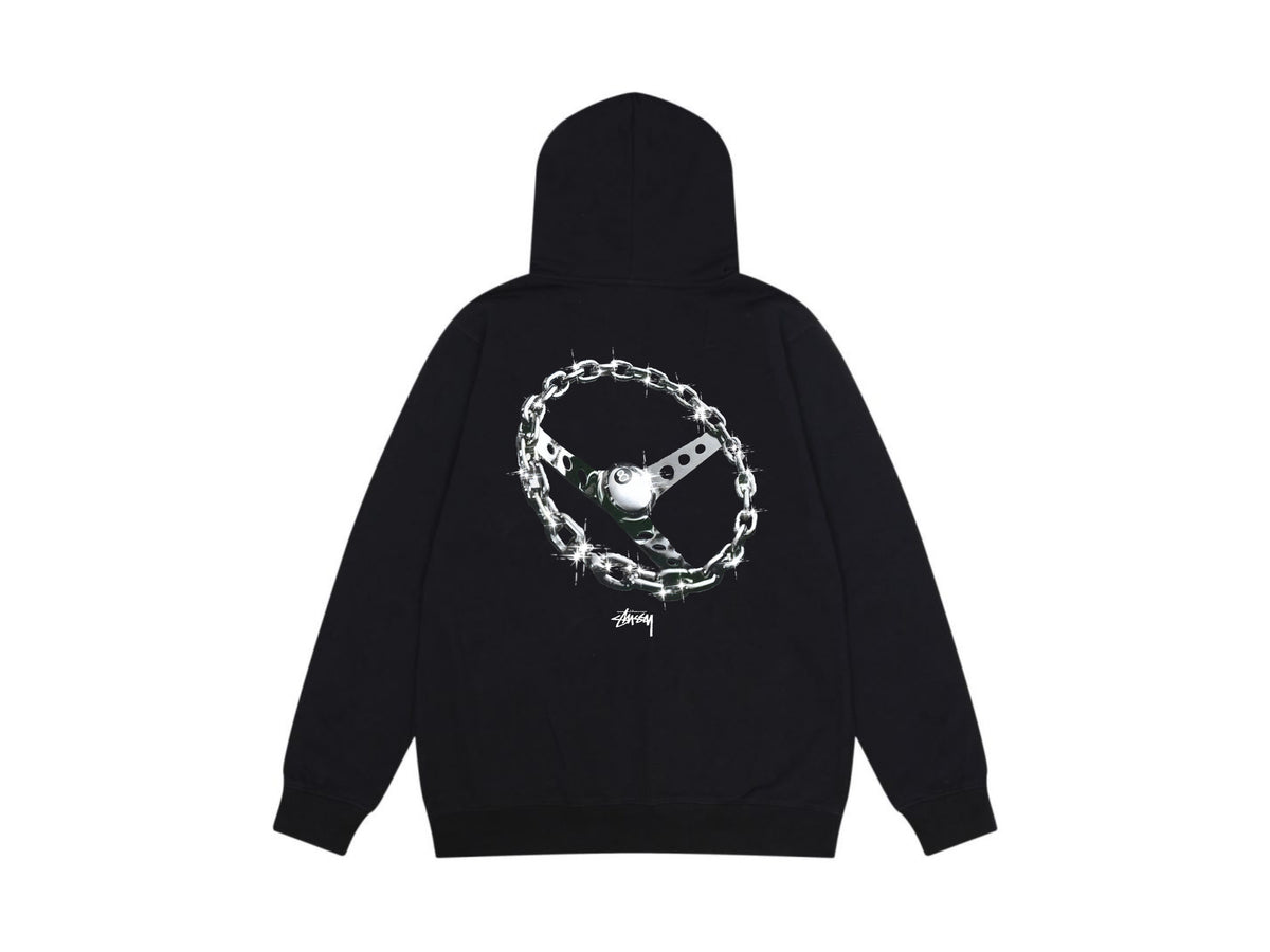 Stussy Zip Up Hoodie Multi Graphic Letter Print Streetwear Jacket