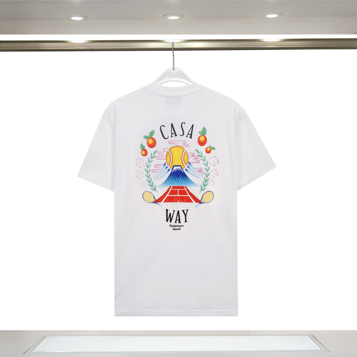 Casablanca Art Graphic Print Loose Unisex Short Sleeve T-Shirt
