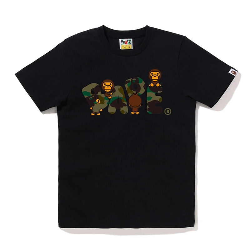 Bape Ape Head Graphic Short Sleeve Tee Streetwear Unisex