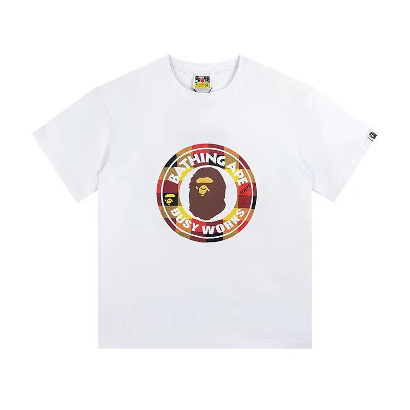 BAPE Classic Camo Ape Head Letter Print Loose Unisex Casual T-Shirt