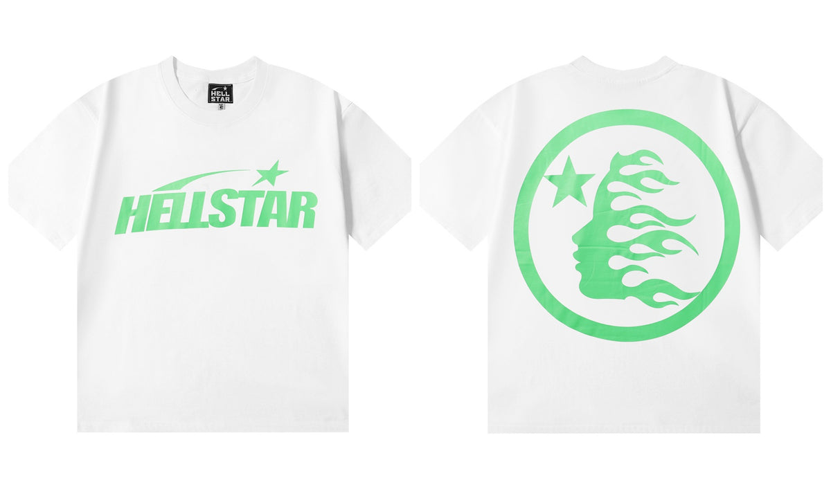 Hellstar Series Vintage Graphic Print Loose Unisex Streetwear T-Shirt