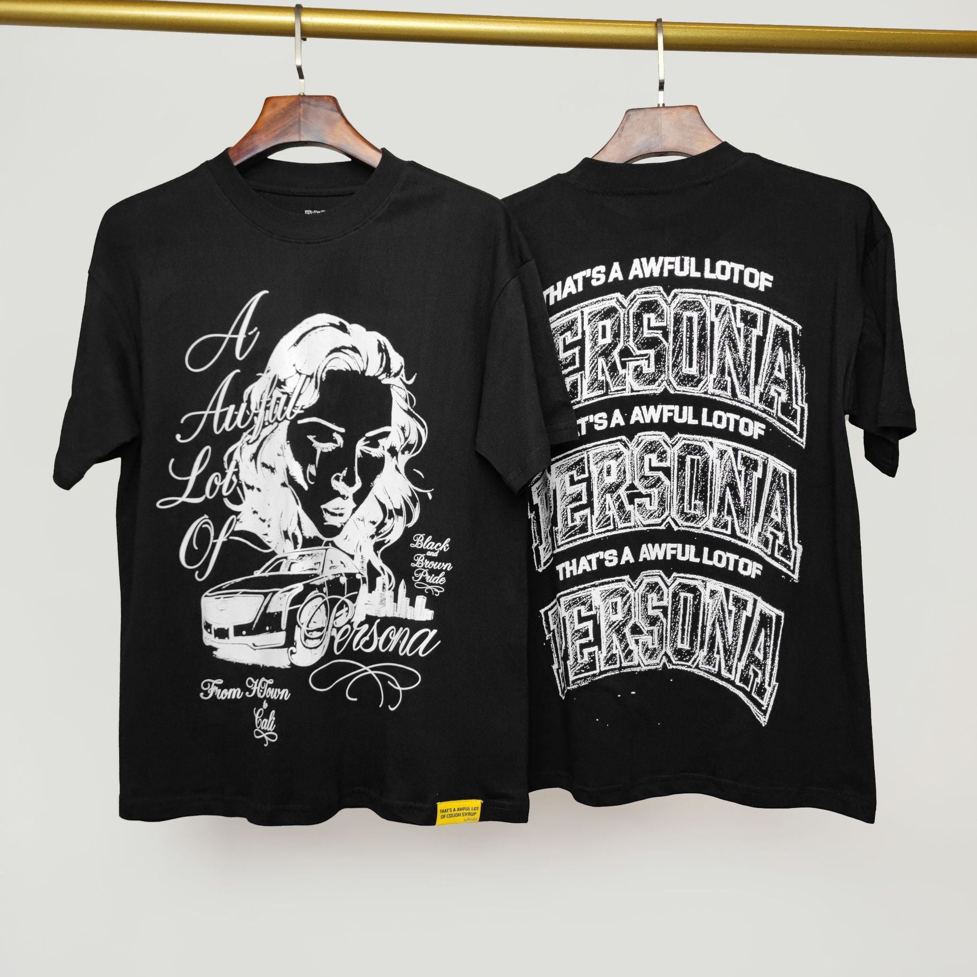 ALOCS Cough Syrup Letter Graphic Short Sleeve Tee Streetwear Unisex