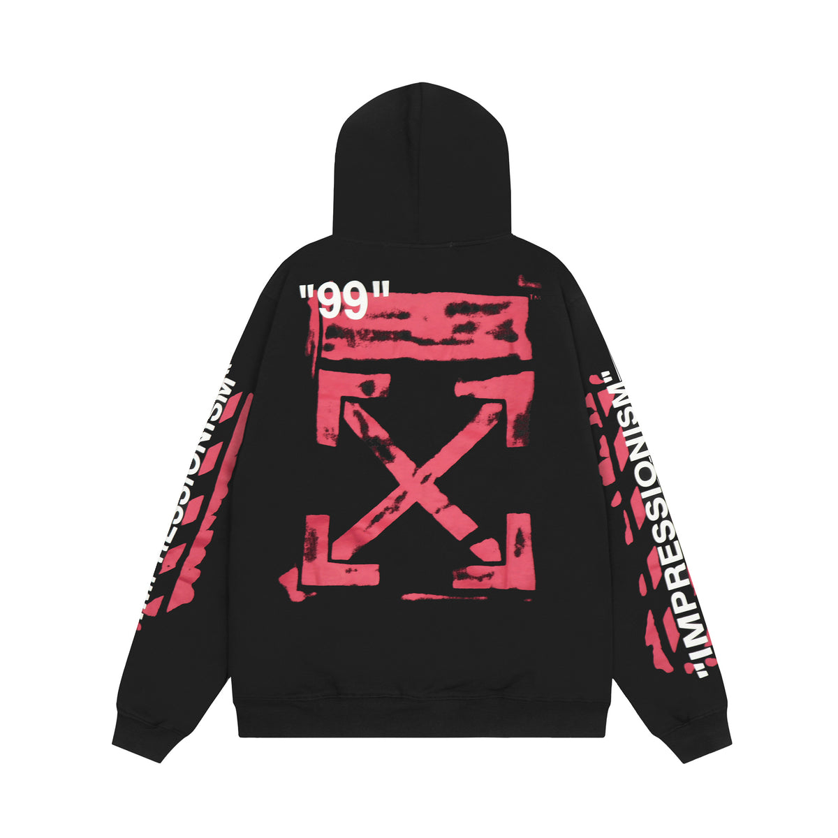 Off‑White Multi‑Arrow Abstract Graphic Oversized Hoodie Streetwear