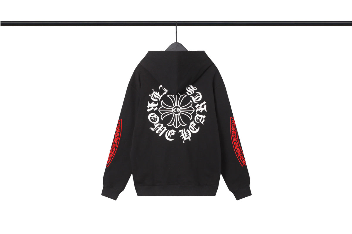 Chrome Hearts Multi‑Cross Sanskrit Graphic Oversized Hoodie Streetwear