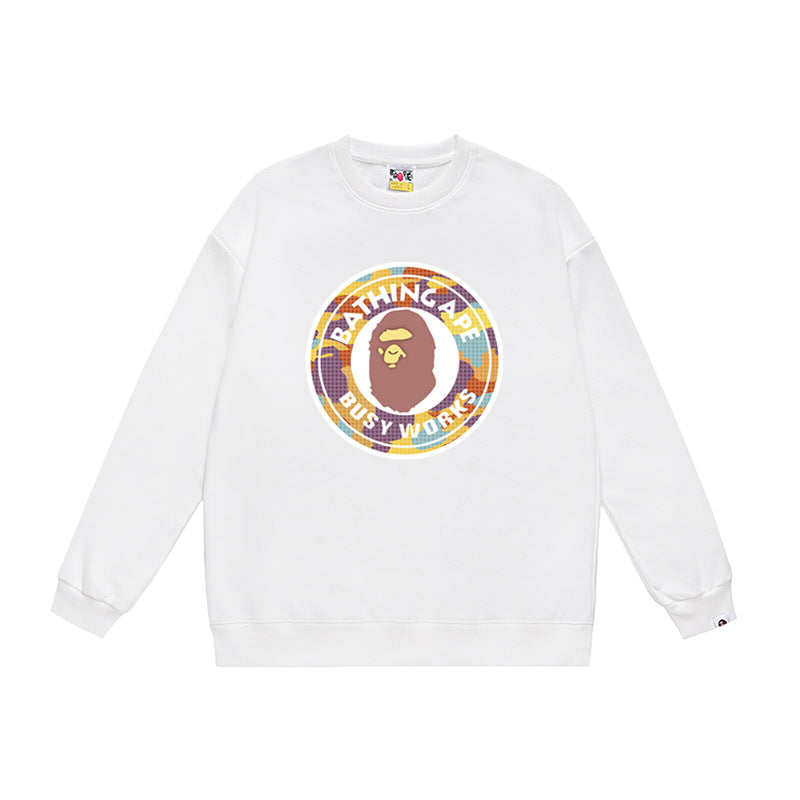 BAPE Ape Head Crewneck Sweatshirt Multi Print Streetwear Pullover