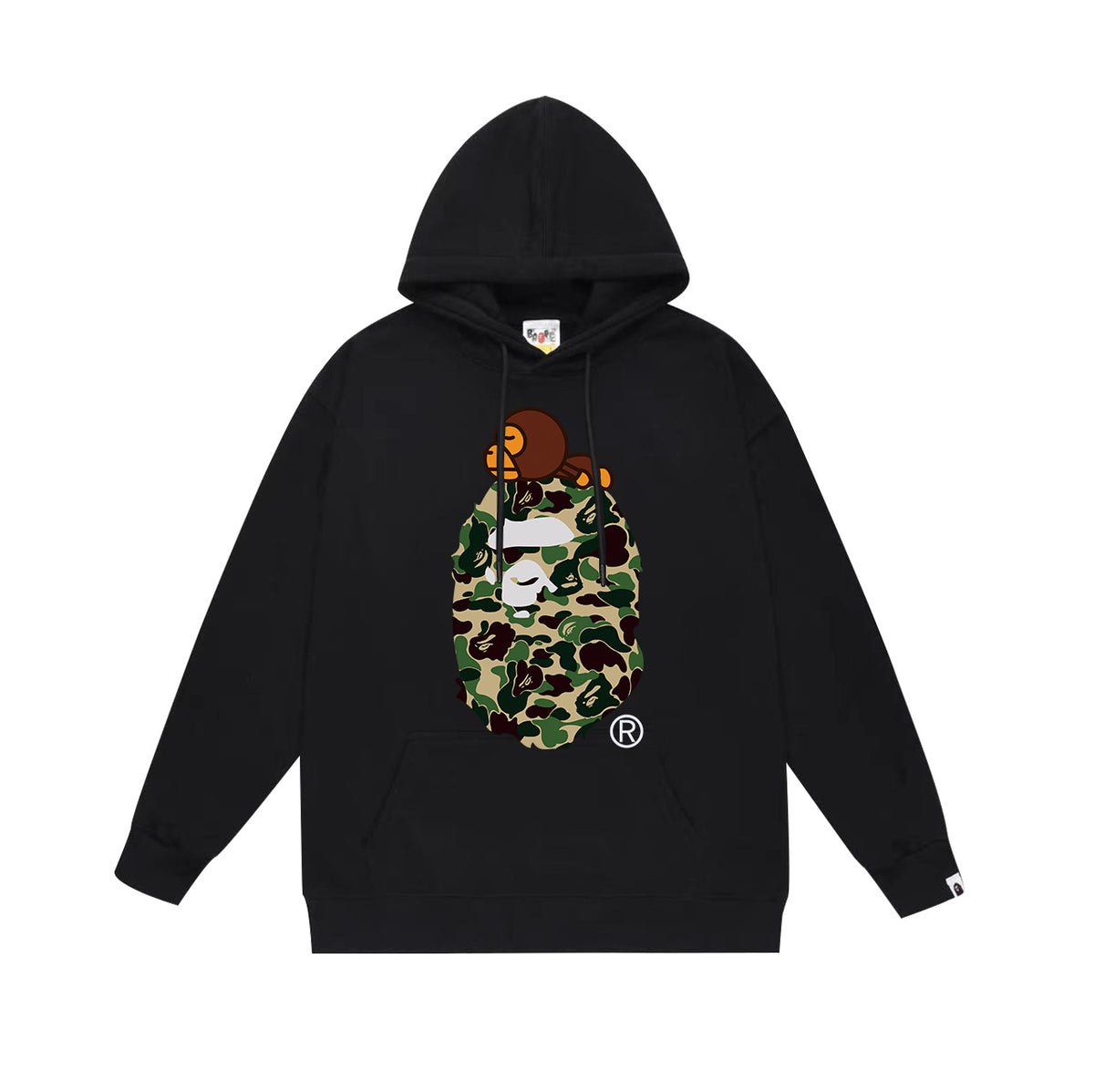 Bape Camo Ape Head Graphic Vintage Washed Oversized Hoodie Streetwear