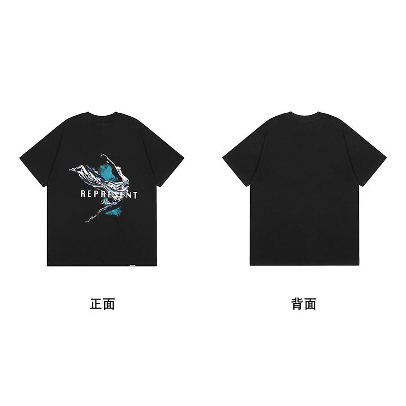 Represent Shark Washed Graphic Oversized Tee Streetwear Unisex