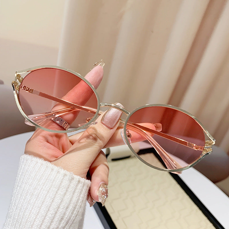 Miu Miu MU52YS Hollow Oval Cat Eye Sunglasses Gradient Lens Women Y2K
