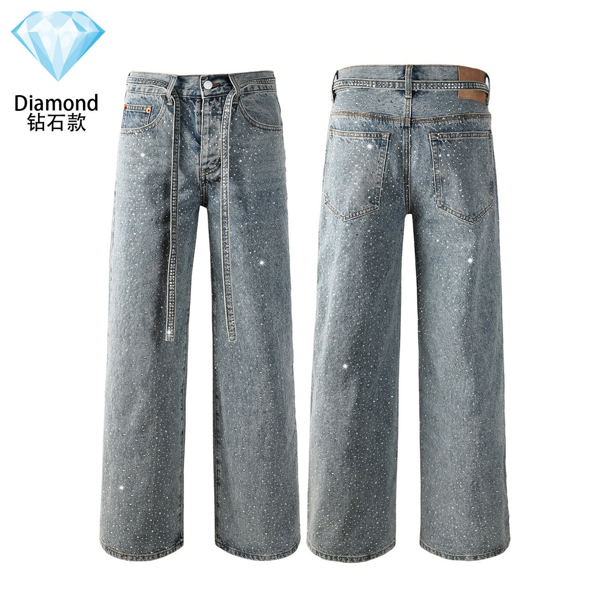 Purple Brand Rhinestone-Embellished Flared Jeans