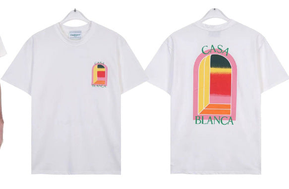 Casablanca Tennis Graphic T-Shirt Loose Oversized Short Sleeve Tee