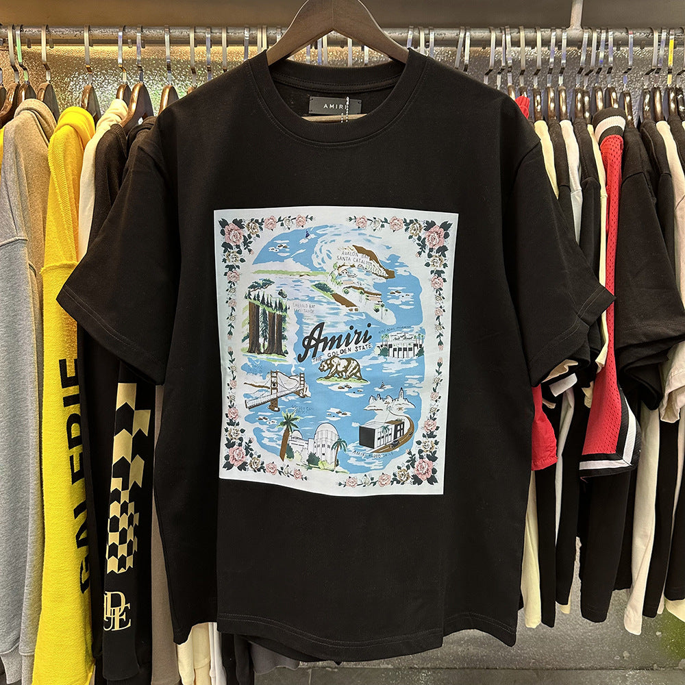 Amiri Peace Dove Graphic Oversized Tee Streetwear Unisex