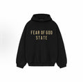 Fleece Lined Arch Letter Streetwear Print Pullover Hoodie