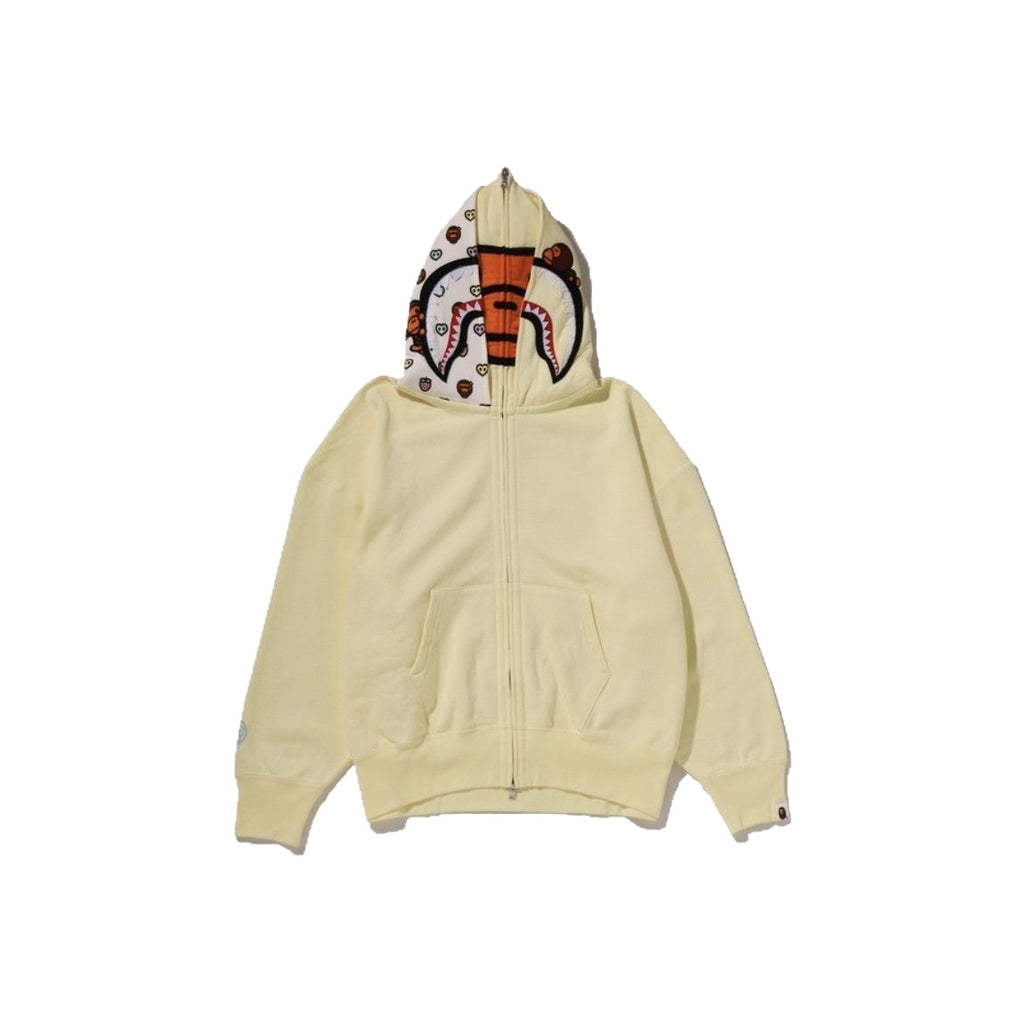 BAPE Baby Milo Shark Double-Hood Full-Zip Hoodie - Cream Yellow