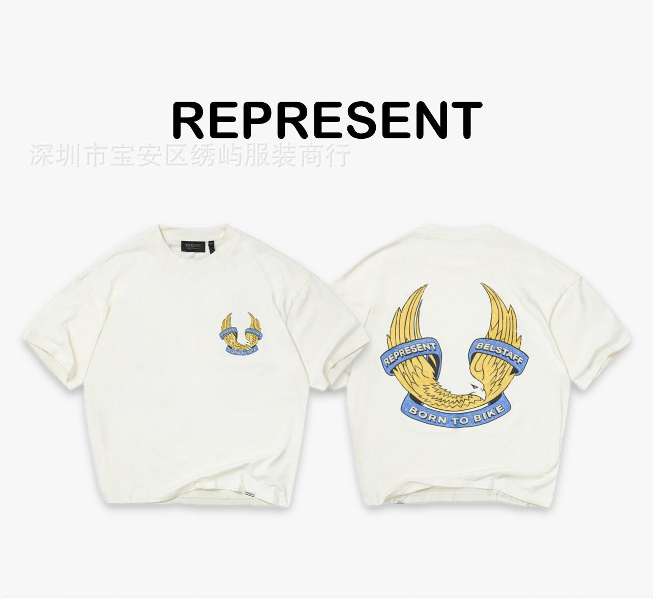 Represent Cartoon Graphic Crew Neck Short Sleeve T Shirt