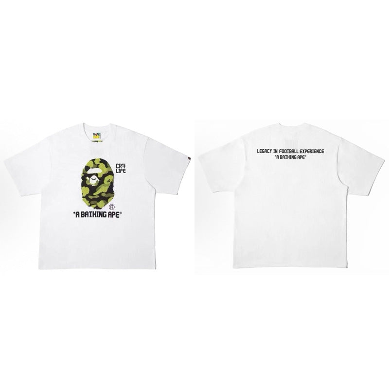 BAPE Ape Head Shark Print Loose Casual Unisex Short Sleeve T-Shirt