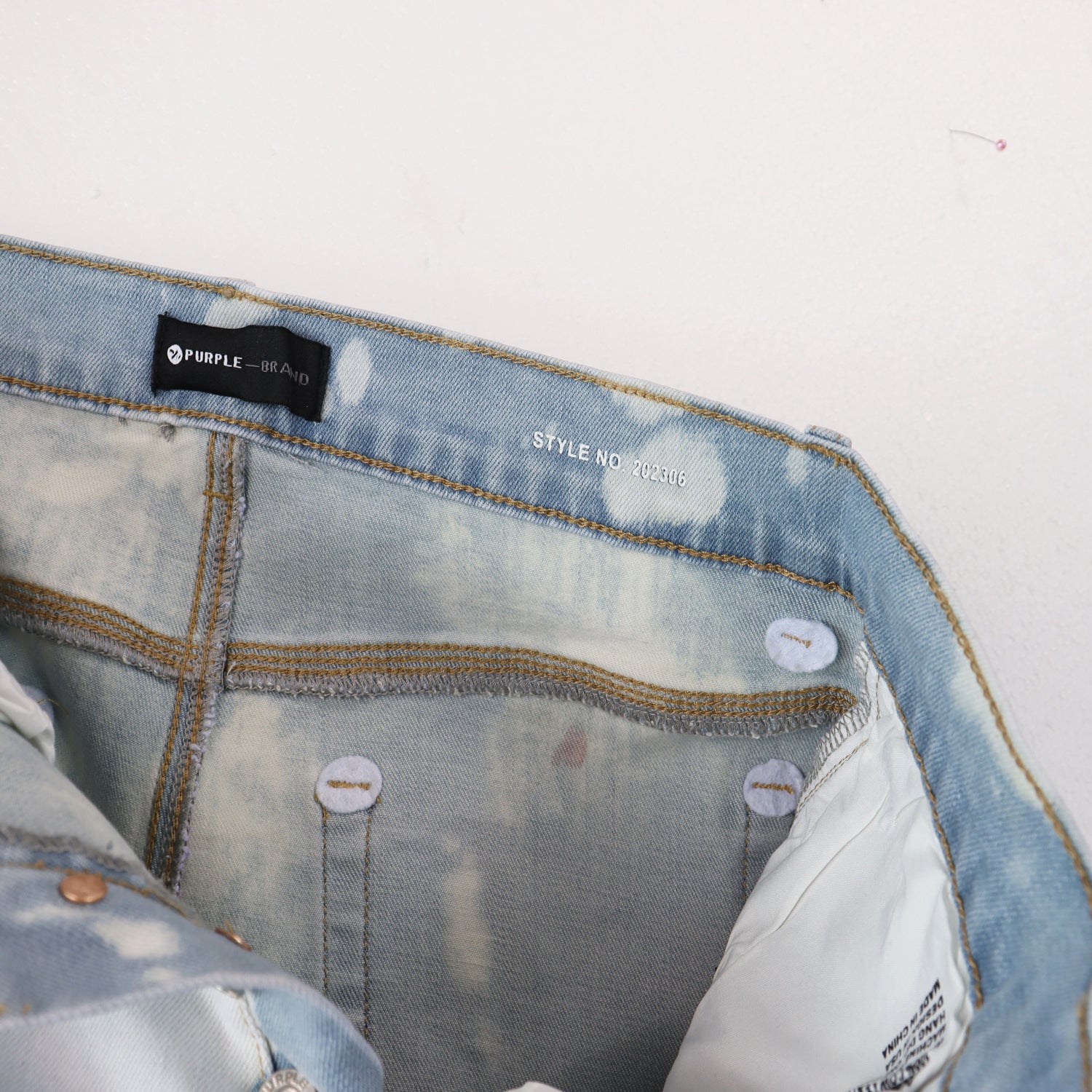 Purple Brand Splash Paint Ripped Skinny Denim Jeans Unisex