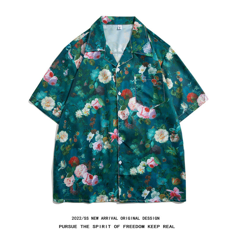 Mens Camp Collar Tropical Hawaiian Floral Short Sleeve Beach Shirt  South2101-2126