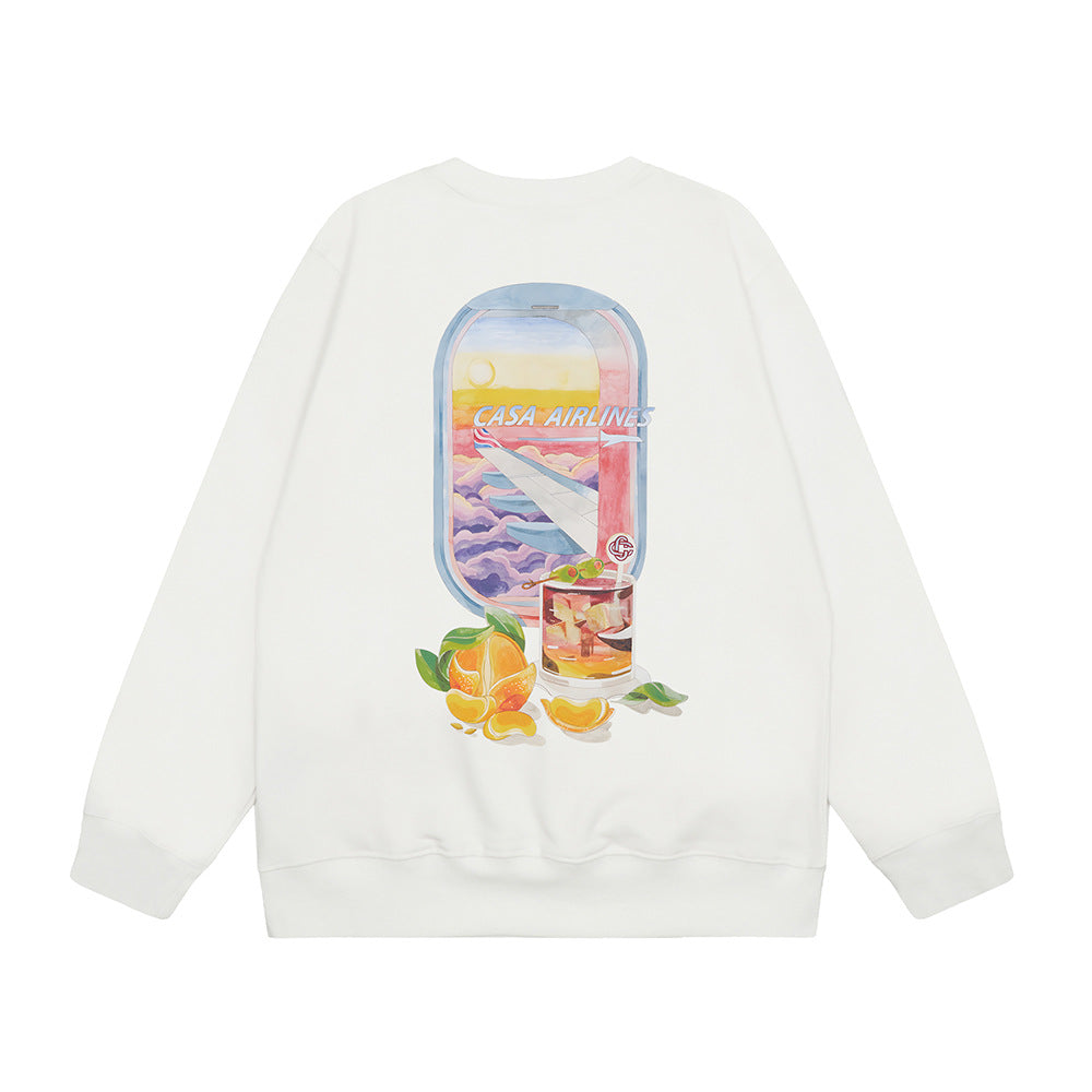 Casablanca Graphic Print Crew Neck French Terry Sweatshirt Unisex