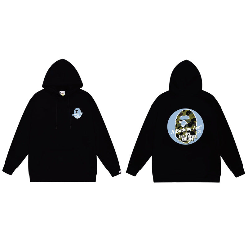 BAPE x Stussy Shark Graphic Hoodie Street Cotton Pullover Sweatshirt