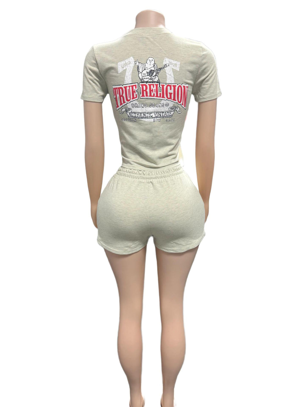 True Religion Horseshoe Graphic Print Tee Shorts 2 Piece Set