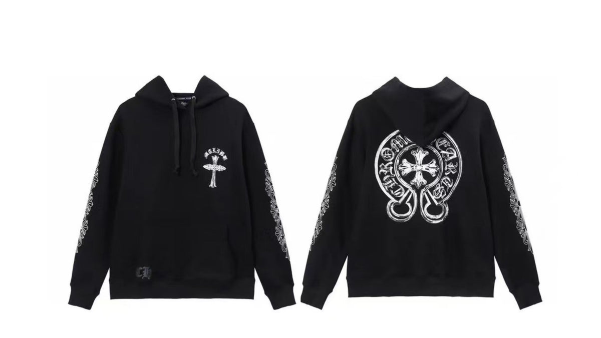 Chrome Hearts Gothic Graphic Print Pullover Hoodie Streetwear Unisex