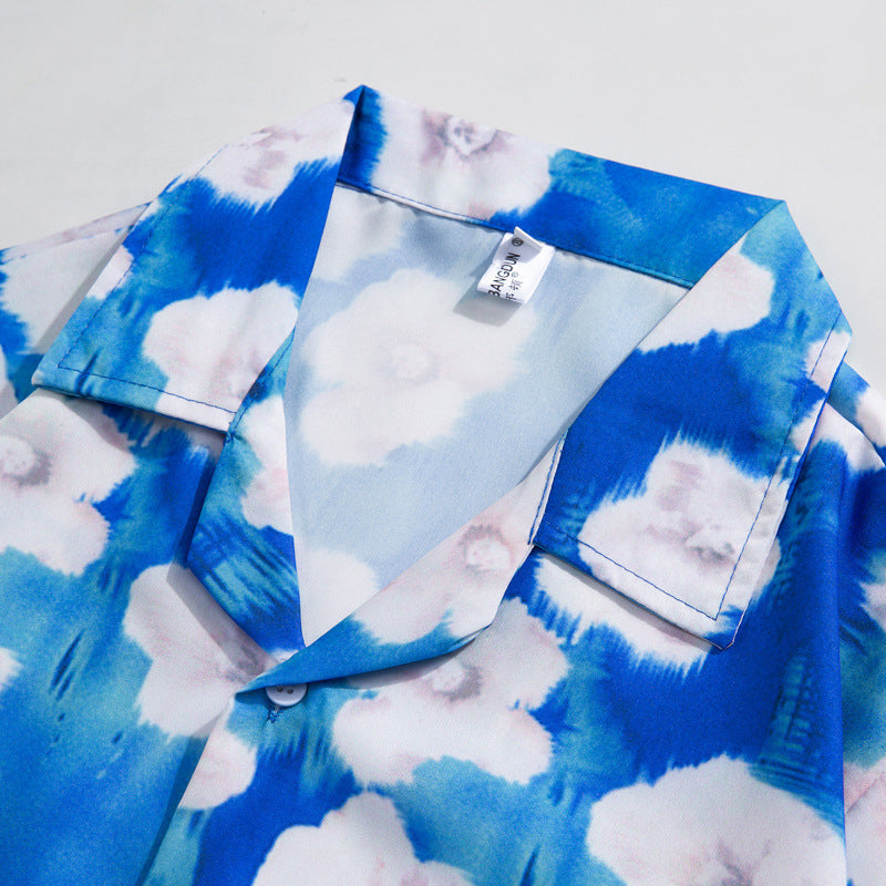 Mens Camp Collar Tropical Hawaiian Floral Short Sleeve Beach Shirt  South2101-2126