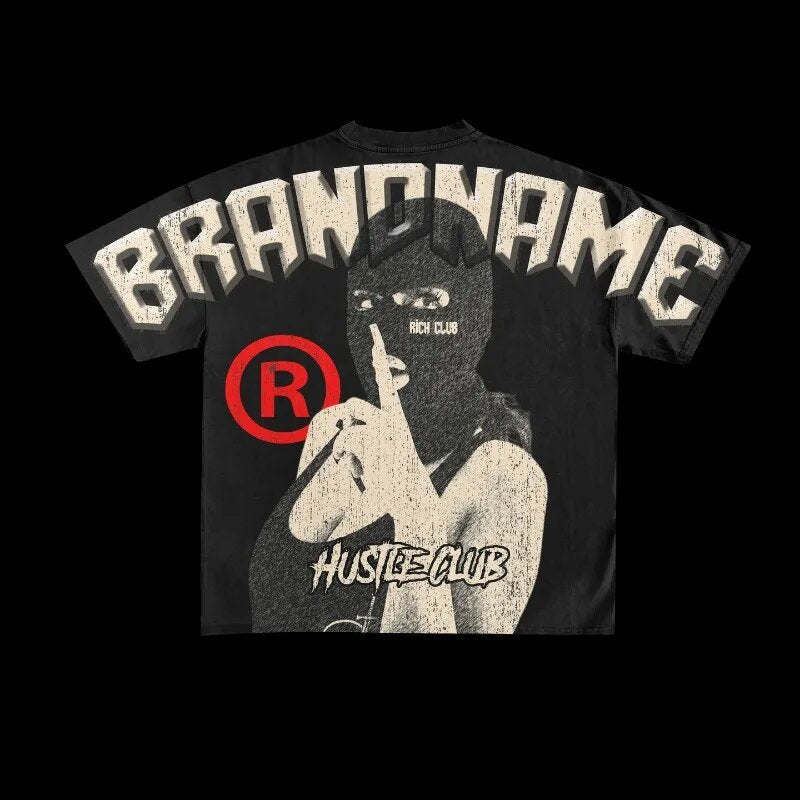 Y2K Punk Vintage NBA & Ski Mask Streetwear Unisex Cotton Tee