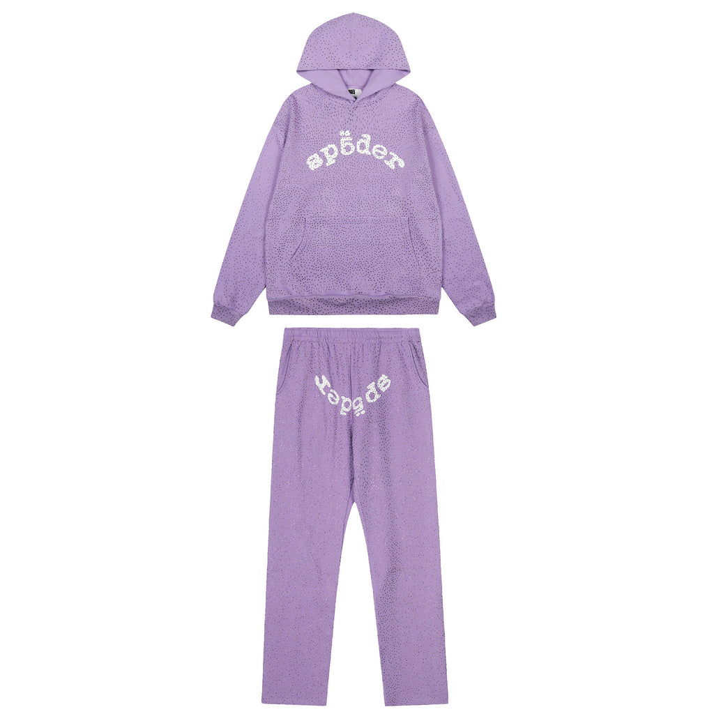 Sp5der VVS Full Rhinestone Hoodie & Sweatpants Tracksuit Set