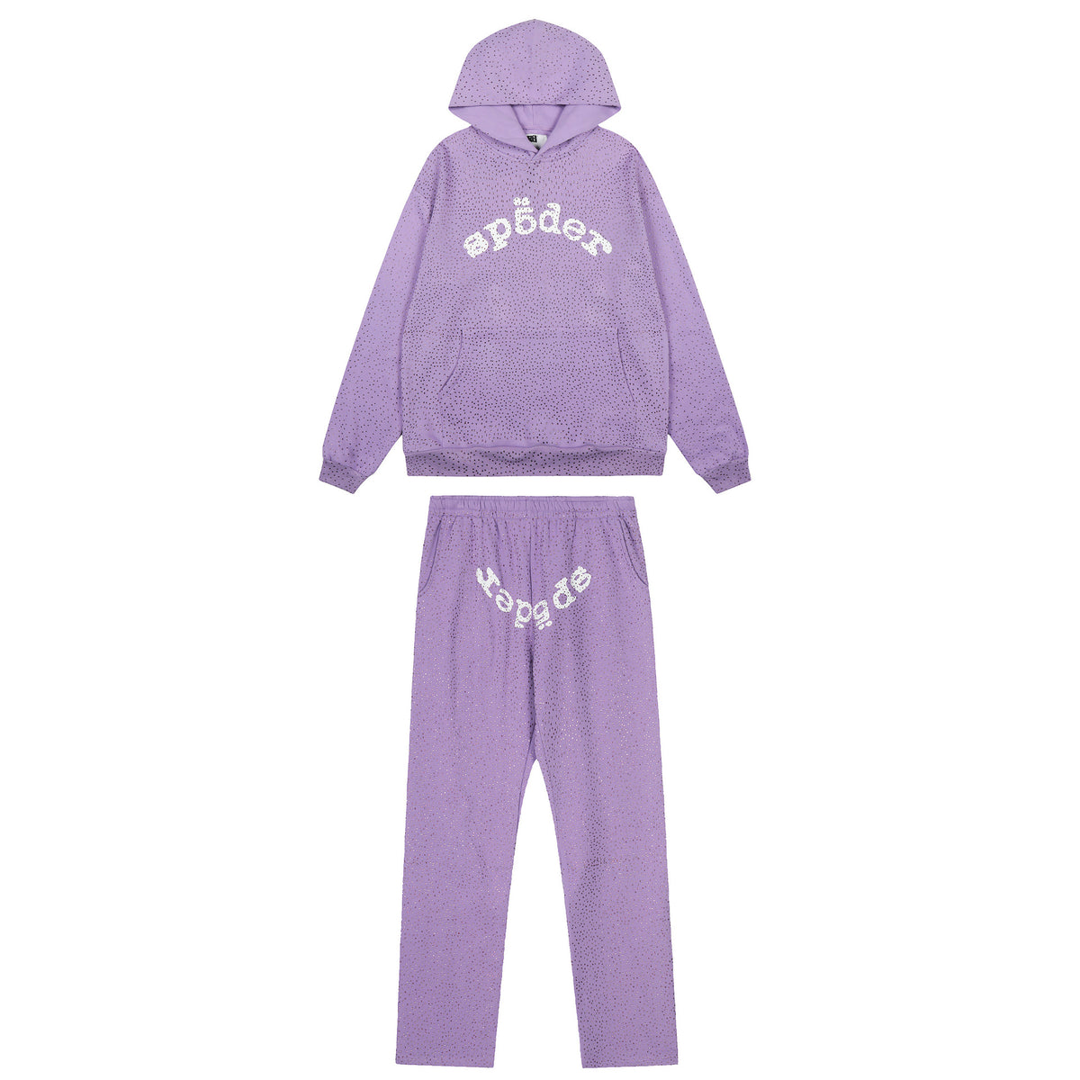 Sp5der VVS Full Rhinestone Hoodie & Sweatpants Tracksuit Set