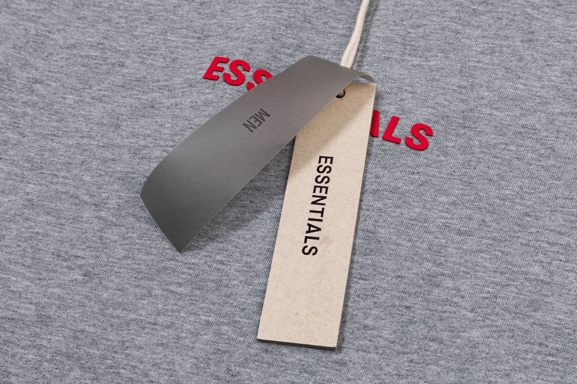 Fear Of God Essentials Red Rubber Letter Crew Neck Short Sleeve T Shirt