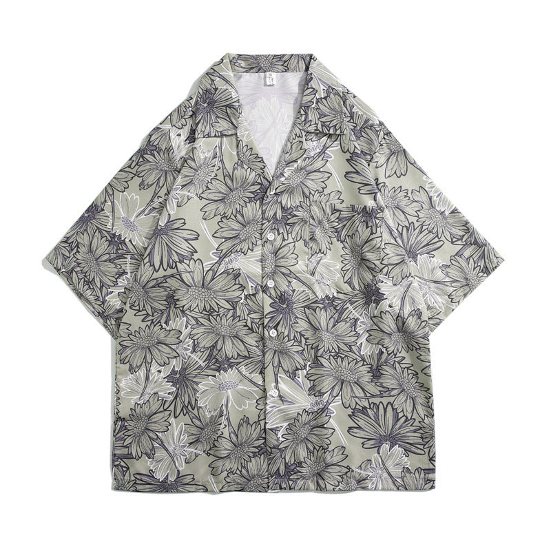 Mens Camp Collar Tropical Hawaiian Floral Short Sleeve Beach Shirt  South2101-2126