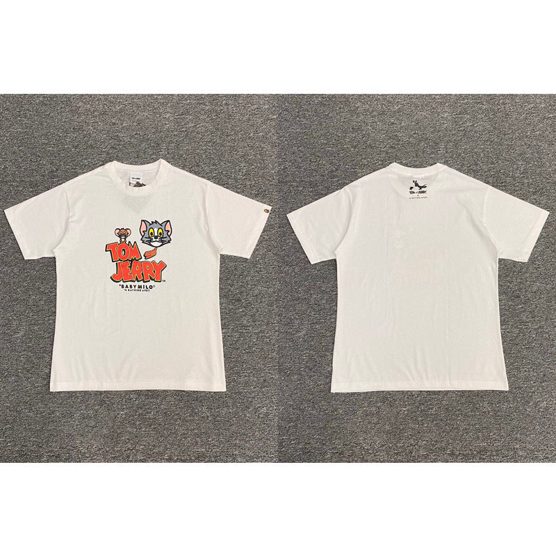 BAPE Ape Shark Graphic Print Loose Unisex Heavyweight Cotton T-Shirt