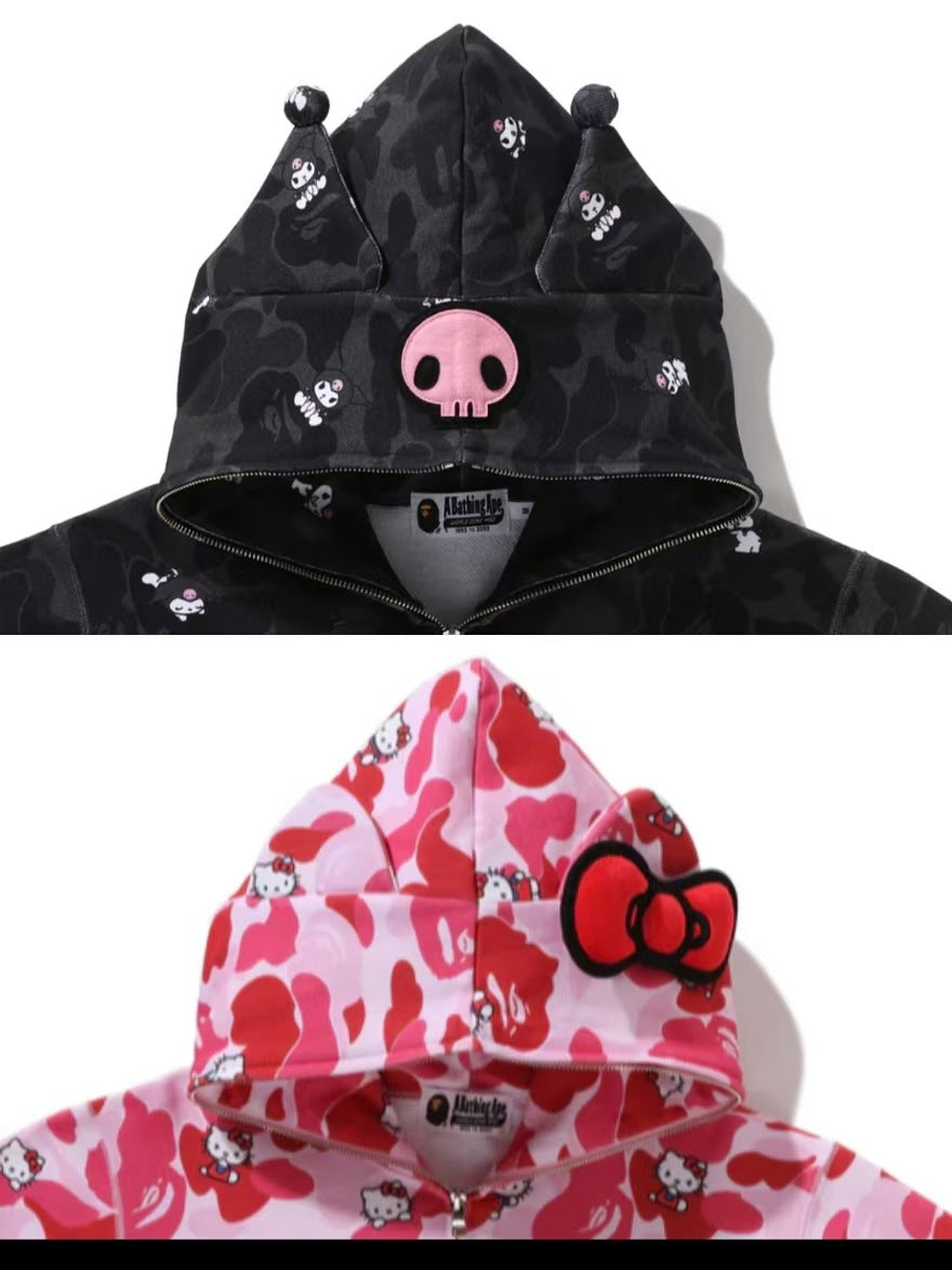 BAPE x Sanrio Hello Kitty Kuromi Camo Full Zip Hoodie