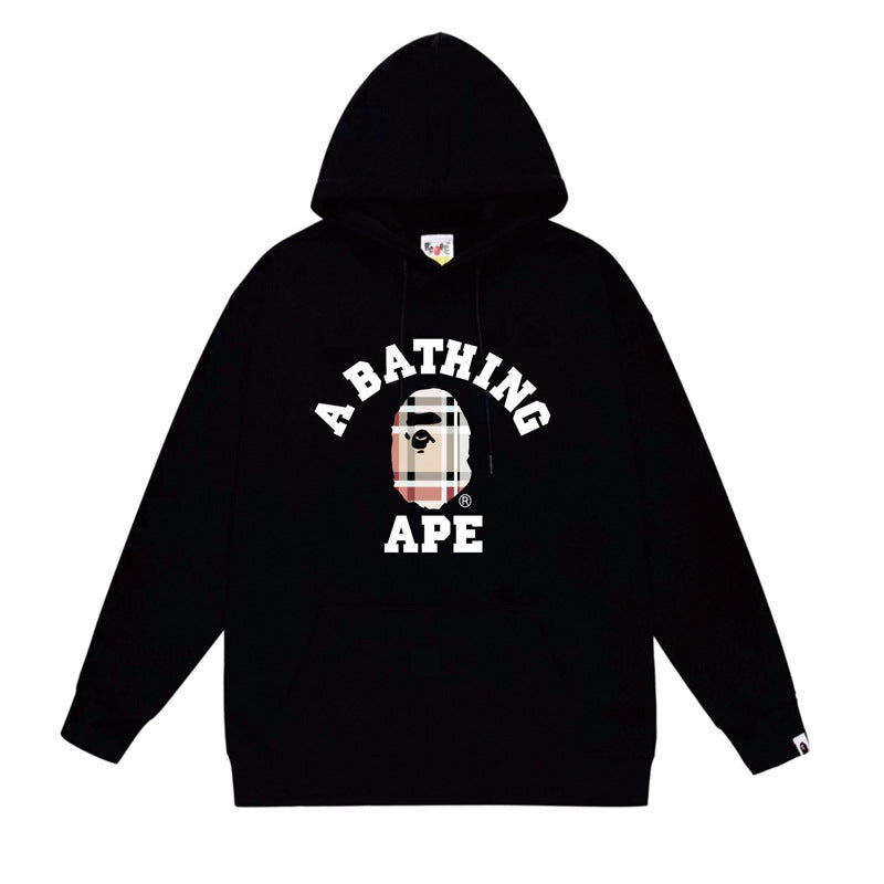 BAPE x Stussy Shark Graphic Hoodie Street Cotton Pullover Sweatshirt