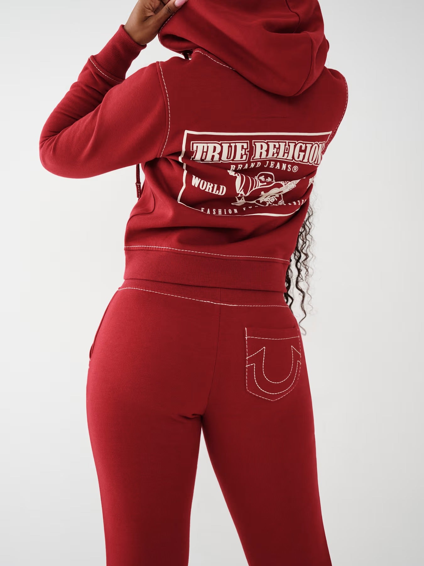 True Religion Y2K Zip Up Hoodie Sweatpants Set Women