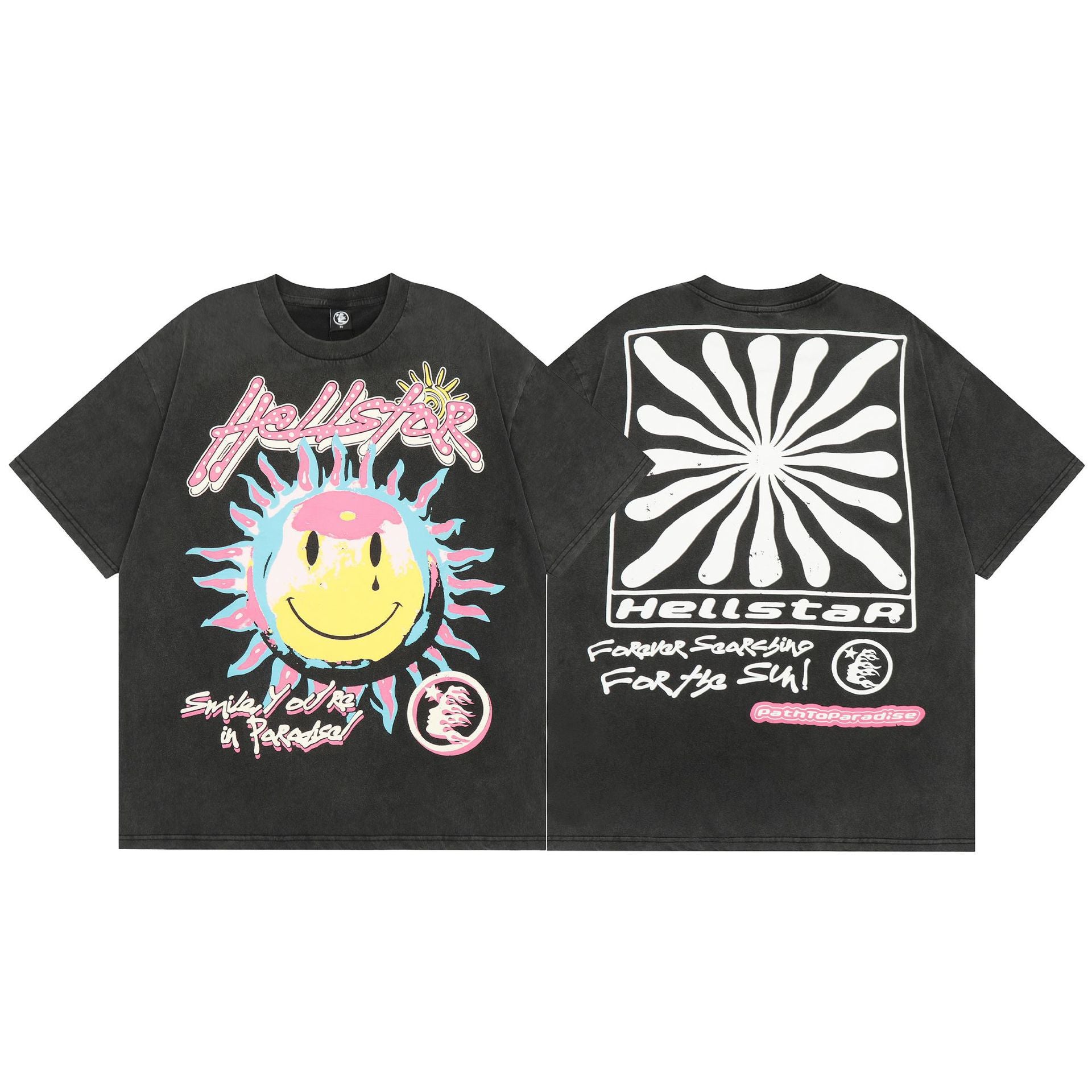 Hellstar Multi‑Graphic Print Crew Neck Short Sleeve Tee Unisex