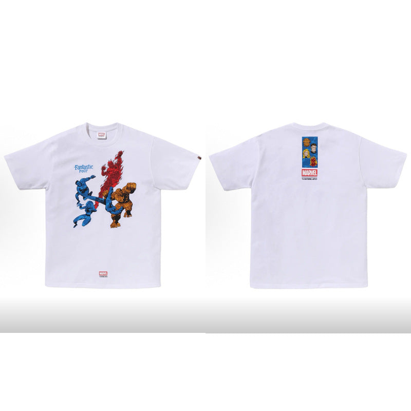 BAPE Ape Head Cartoon Print Loose Unisex Short Sleeve T-Shirt