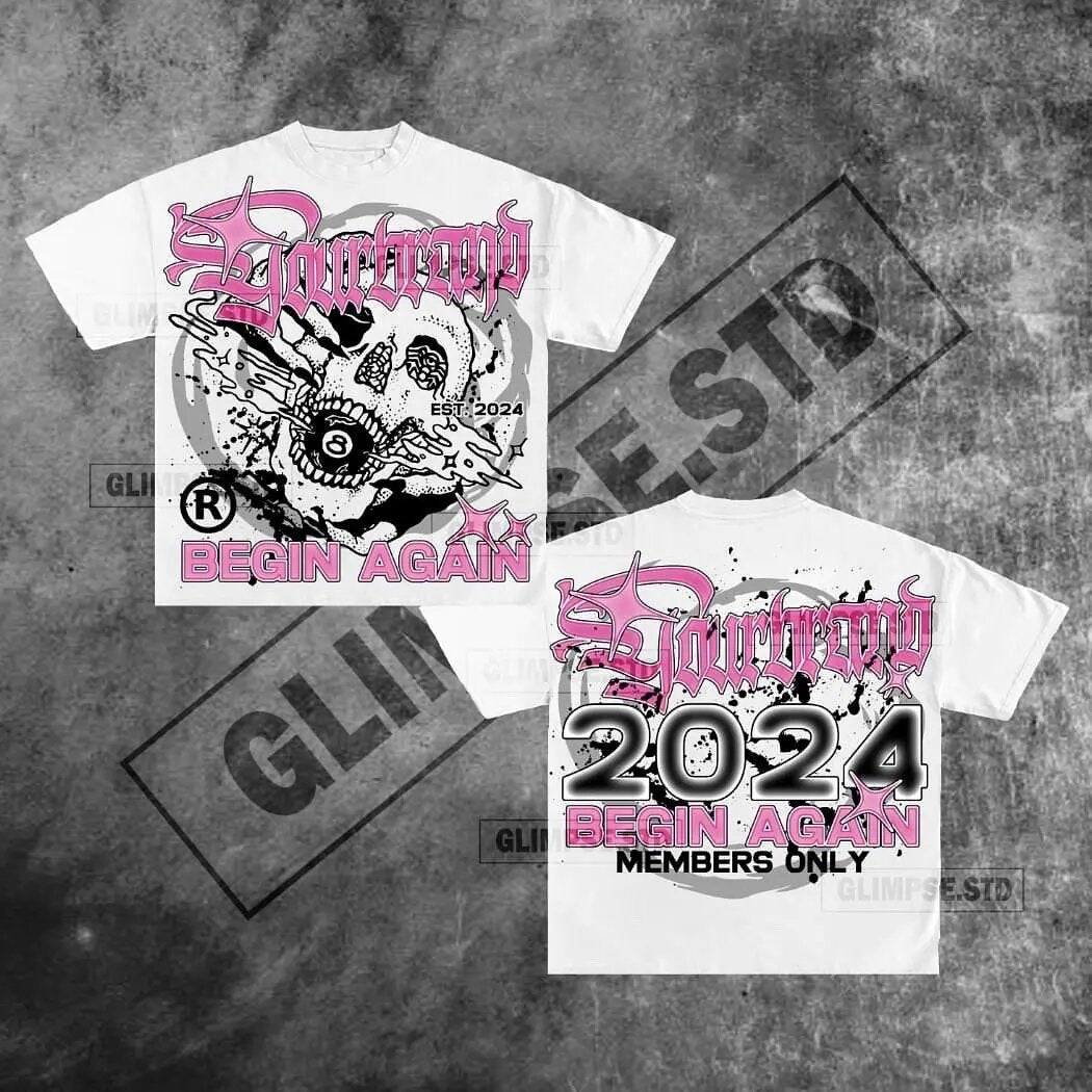 Y2K Punk Gothic Streetwear Grafik Unisex Oversized Baumwoll T-Shirt