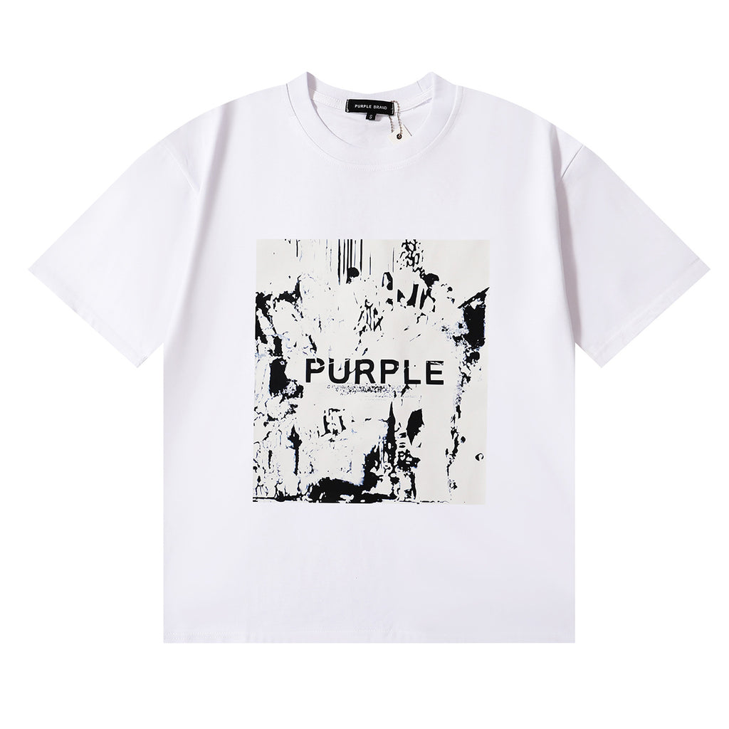 Purple Brand Graphic Tee Loose Unisex Vintage Streetwear T-Shirt