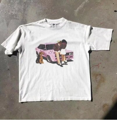 Y2K Cartoon- & Anime-Grafik Unisex Oversized Streetwear Baumwoll-T-Shirt