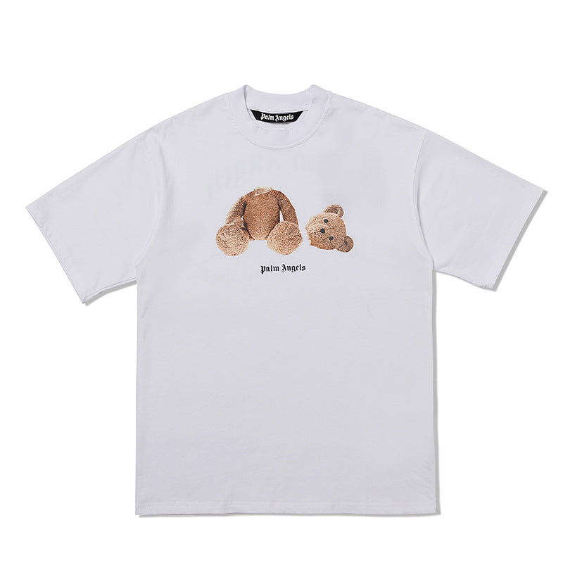 Palm Angels Teddy Bear Graphic Tee Loose Unisex Streetwear T-Shirt