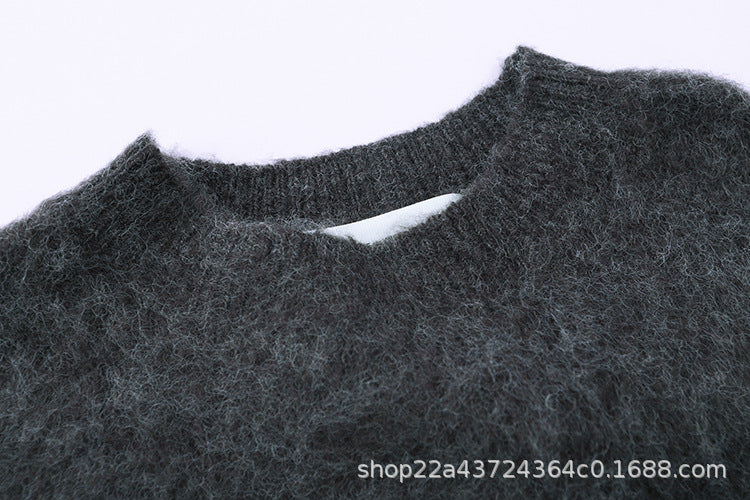 Off-White Grey Gradient Sweater Brushed Mohair Arrows-Intarsia Jumper