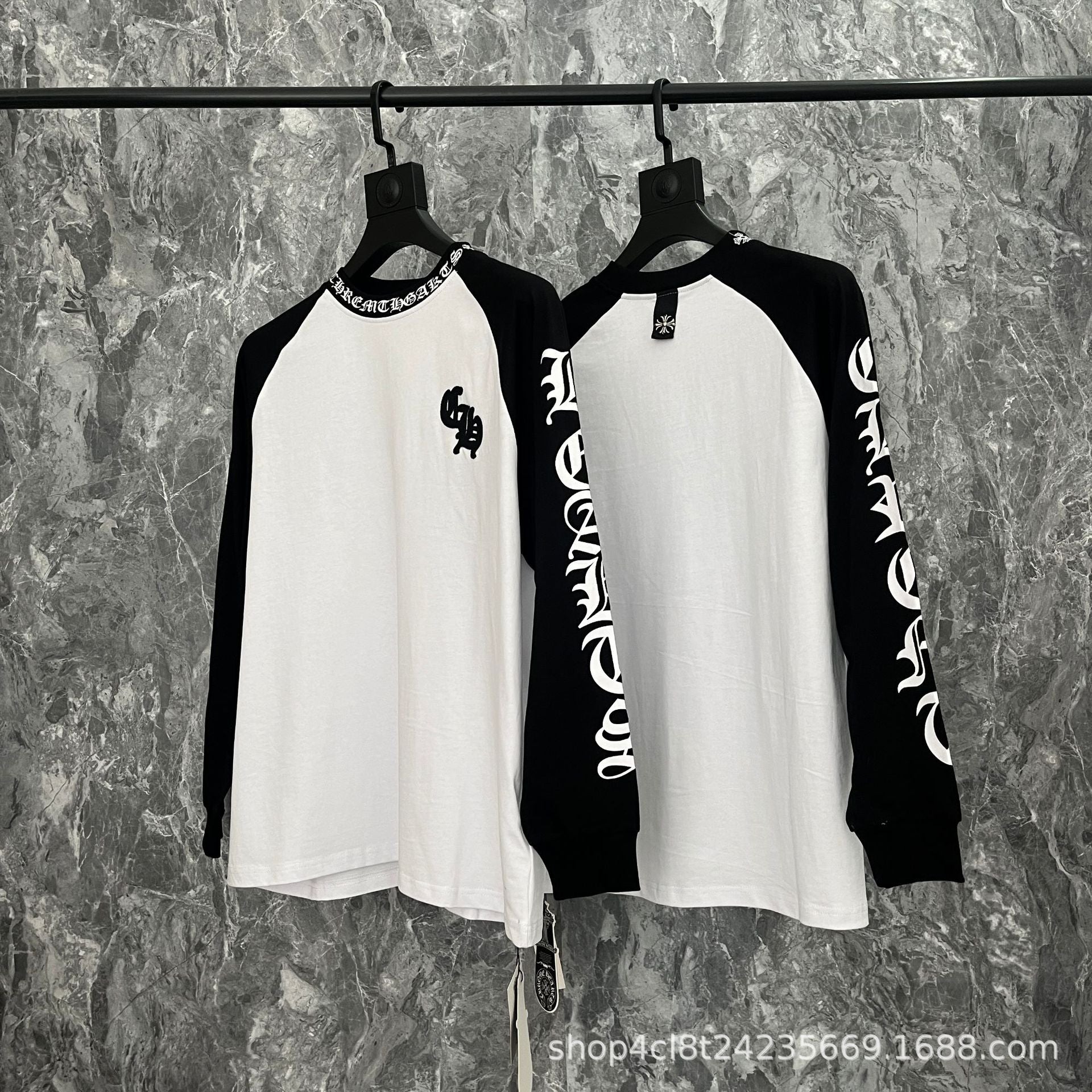 Chrome Hearts Cross Horseshoe Sanskrit Print Long Sleeve Tee Unisex