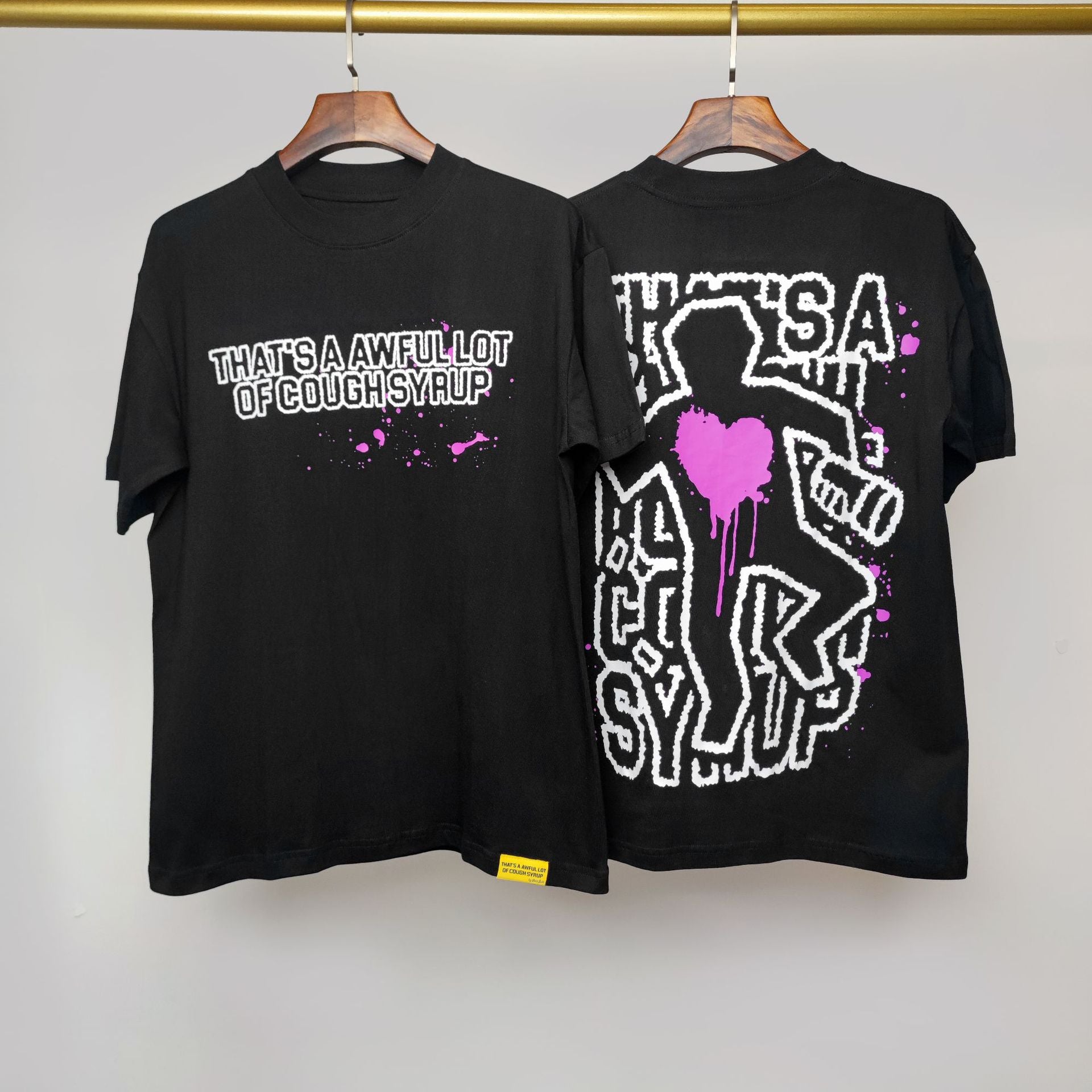 ALOCS Cough Syrup Letter Graphic Short Sleeve Tee Streetwear Unisex