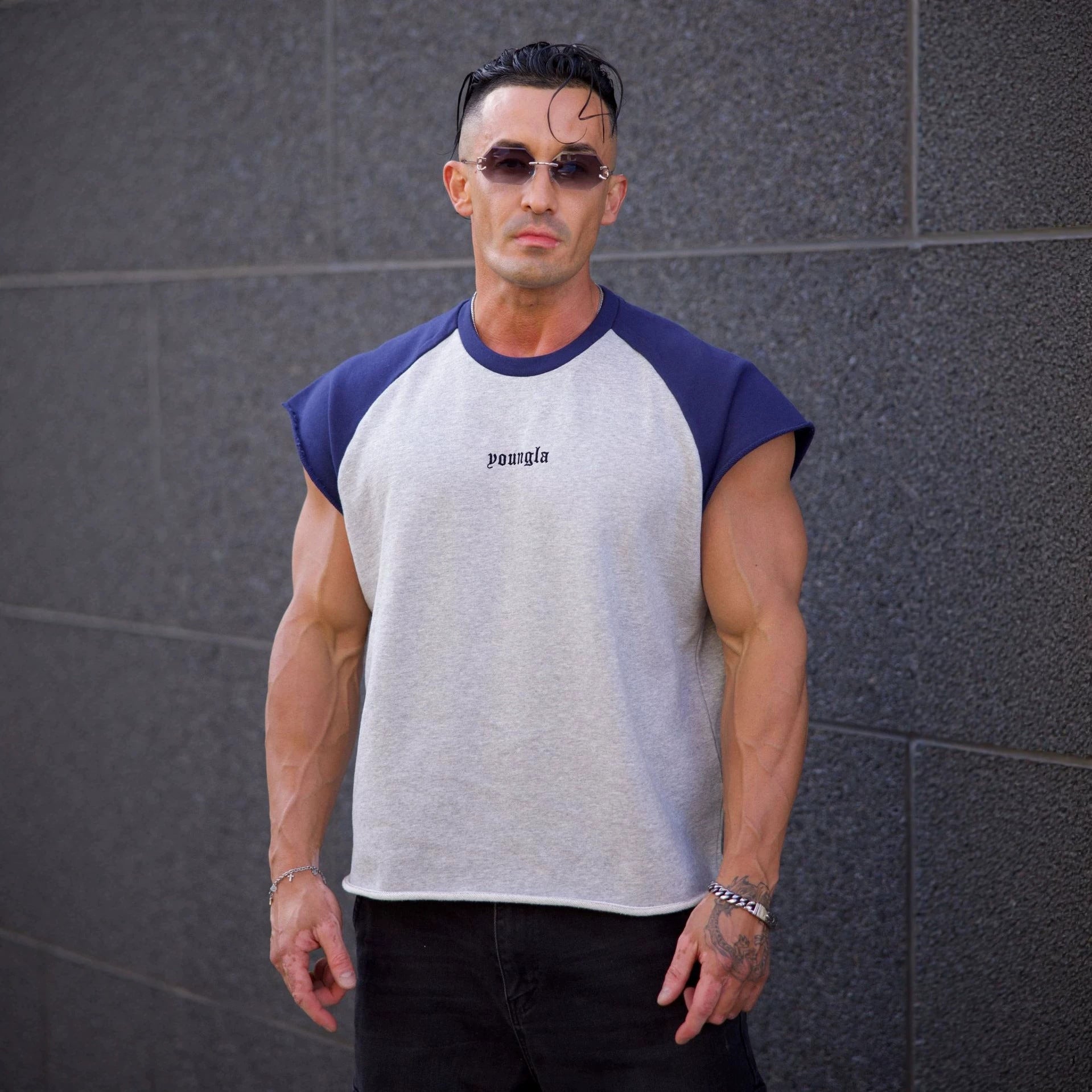 YOUNGLA 4243 Raw Raglan Tanks
