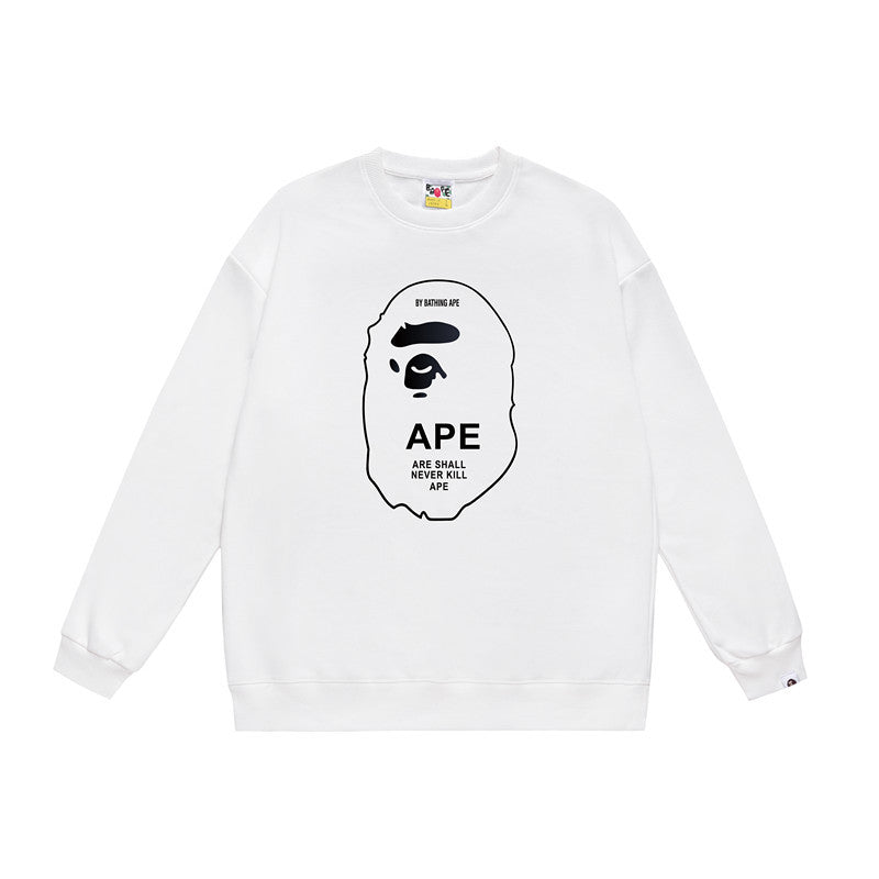 BAPE Crewneck Sweatshirt Ape Head Multi Graphic Street Pullover