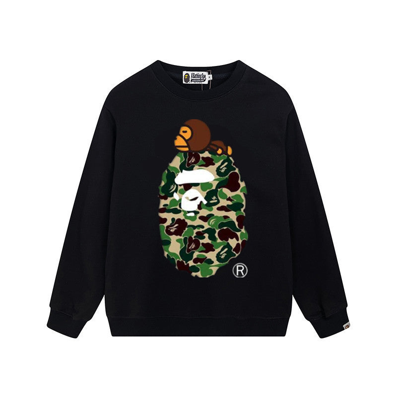Bape Camo Ape Head Graphic Oversized Crewneck Streetwear Unisex