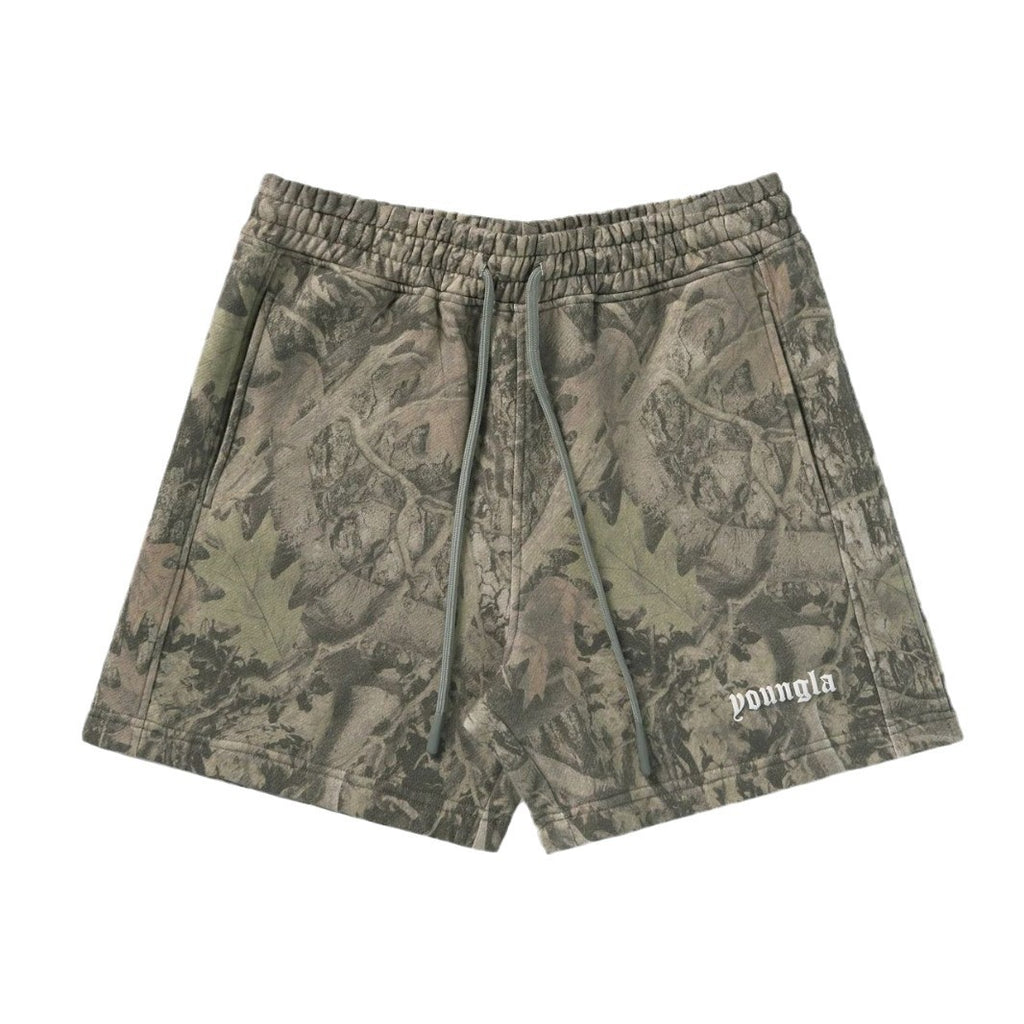 YOUNGLA 1118 Tree Camo Cotton Shorts